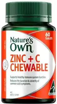 Amcal Pharmacies Nature’s Own Zinc + C Chewable 60 Tablets offer