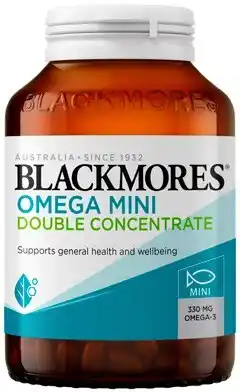 Amcal Pharmacies Blackmores Omega Mini Double Concentrate 200 Capsules offer