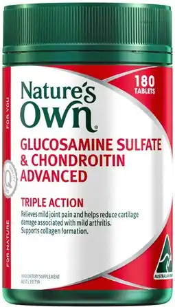 Amcal Pharmacies Nature’s Own Glucosamine Sulfate & Chondroitin Advanced 180 Tablets offer