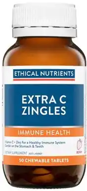 Amcal Pharmacies Ethical Nutrients Extra C Zingles Berry Flavour 50 Chewable Tablets offer