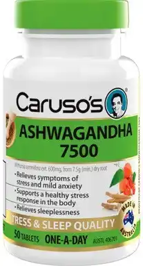 Amcal Pharmacies Caruso’s Ashwagandha 7500 50 Tablets offer