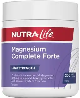 Amcal Pharmacies Nutra-Life Magnesium Complete Forte 200 Capsules offer