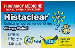 Amcal Pharmacies Histaclear Allergy Relief 30 Liquid Gel Capsules offer
