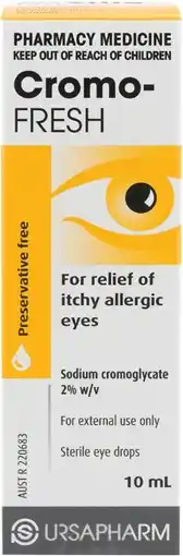 Amcal Pharmacies Cromo-Fresh Allergy Eye Drops 10mL offer