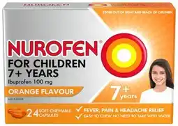 Amcal Pharmacies Nurofen For Children 7+ Orange Flavour 24 Chewable Capsules offer