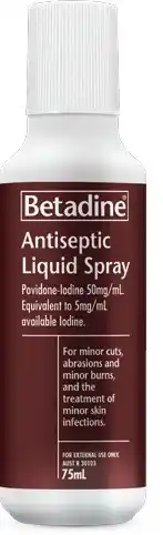 Amcal Pharmacies Betadine Antiseptic Liquid Spray 75mL offer