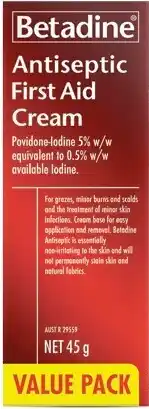 Amcal Pharmacies Betadine Antiseptic First Aid Cream 45g offer