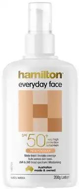 Amcal Pharmacies Hamilton Everyday Face Sunscreen Lotion SPF 50+ 200g offer
