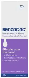 Amcal Pharmacies Benzac AC Moderate Strength 5% Acne Gel 60g offer