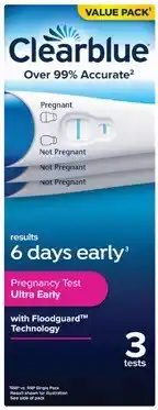 Amcal Pharmacies Clearblue Ultra Early Pregnancy Test 3 Pack offer