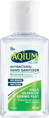 Amcal Pharmacies Aqium Hand Sanitiser Aloe 60mL offer