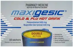 Amcal Pharmacies Maxigesic Cold & Flu Hot Drink 10 Sachets offer