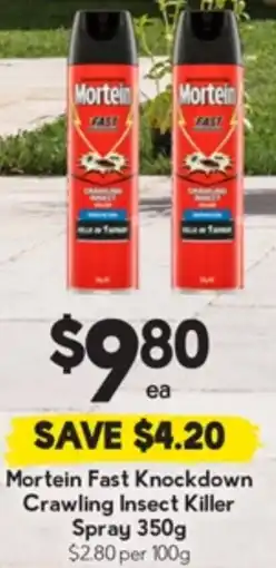 Drakes Mortein Fast Knockdown Crawling Insect Killer Spray offer