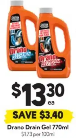 Drakes Drano Drain Gel offer