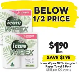 Drakes Icare Wipex 100% Recycled Paper Towel offer