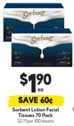 Drakes Sorbent Lotion Facial Tissues offer