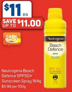 Foodland Neutrogena Beach Defence SPF50+ Sunscreen Spray offer