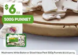 Foodland Mushrooms White Button or Sliced Value Pack Punnets offer