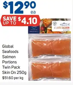 Foodland Global Seafood Salmon Portions Twin Pack Skin On offer