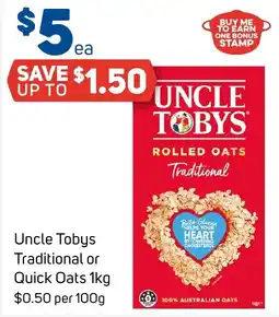 Foodland Uncle Tobys Traditional or Quick Oats offer