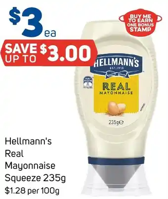 Foodland Hellmann's Real Mayonnaise Squeeze offer