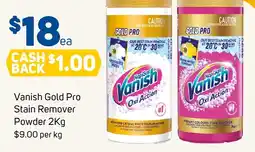 Foodland Vanish Gold Pro Stain Remover Powder offer