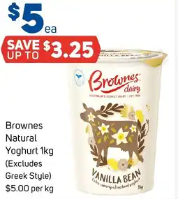 Foodland Brownes Natural Yoghurt offer