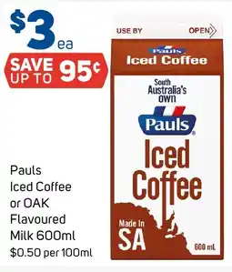 Foodland Pauls Iced Coffee or OAK Flavoured Milk offer