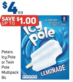 Foodland Peters Icy Pole or Twin Pole Multipack offer