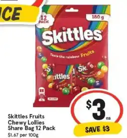 IGA Skittles Fruits Chewy Lollies Share Bag offer