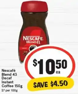 IGA Nescafé Blend 43 Decaf Instant Coffee offer
