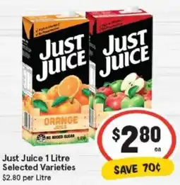 IGA Just Juice Selected Varieties offer