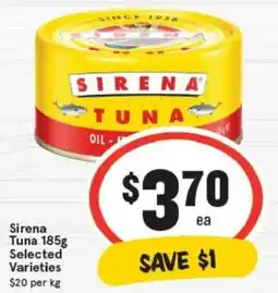IGA Sirena Tuna Selected Varieties offer