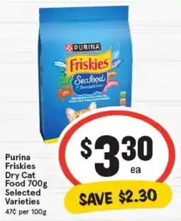 IGA Purina Friskies 1 Dry Cat Food Selected Varieties offer