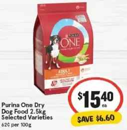 IGA Purina One Dry Dog Food Selected Varieties offer