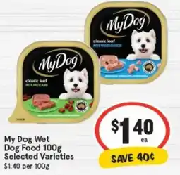 IGA My Dog Wet Dog Food Selected Varieties offer