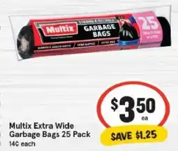 IGA Multix Extra Wide Garbage Bags offer