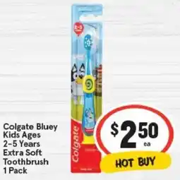 IGA Colgate Bluey Kids Ages 2-5 Years Extra Soft Toothbrush offer