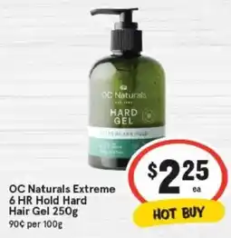 IGA OC Naturals Extreme 6 HR Hold Hard Hair Gel offer