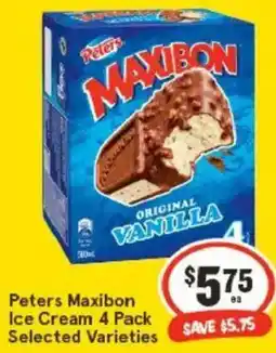 IGA Peters Maxibon Ice Cream Selected Varieties offer