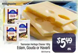 Foodworks Tasmanian Heritage Cheese Edam, Gouda or Havarti offer