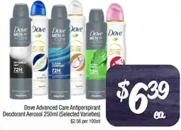 Foodworks Dove Advanced Care Antiperspirant Deodorant Aerosol offer