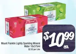 Foodworks Mount Franklin Lightly Sparkling Mineral Water offer
