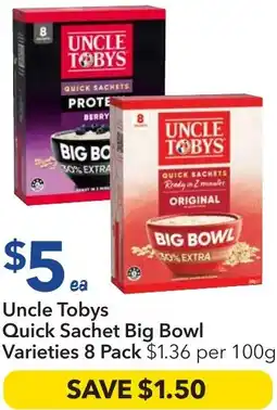 Ritchies Uncle Tobys Quick Sachet Big Bowl offer