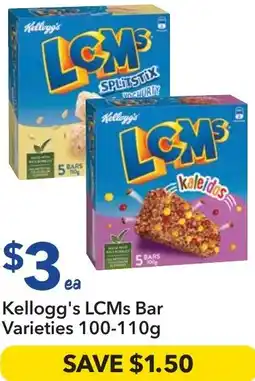 Ritchies Kellogg's LCMs Bar Varieties offer