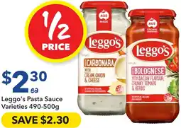 Ritchies Leggo's Pasta Sauce Varieties offer