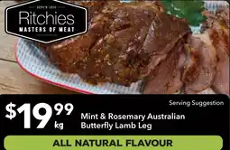 Ritchies Mint & Rosemary Australian Butterfly Lamb Leg offer