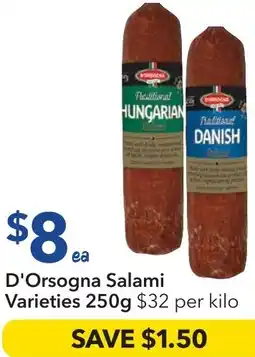 Ritchies D'Orsogna Salami Varieties offer