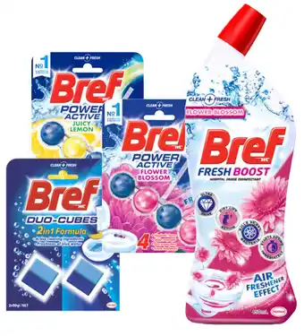 BIG W Bref liquid gel 450ml, power active 50g or duo cubes 2x50g offer