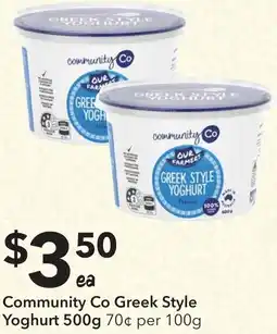 Ritchies Community Co Greek Style Yoghurt offer
